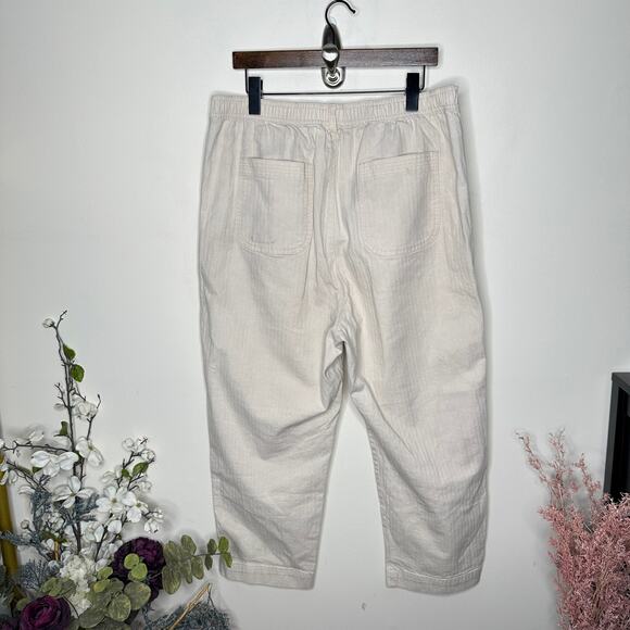 MADEWELL Camp Pants Trousers Ankle Natural Seeded Herringbone Cream Sz XL {EE45} - Picture 6 of 9